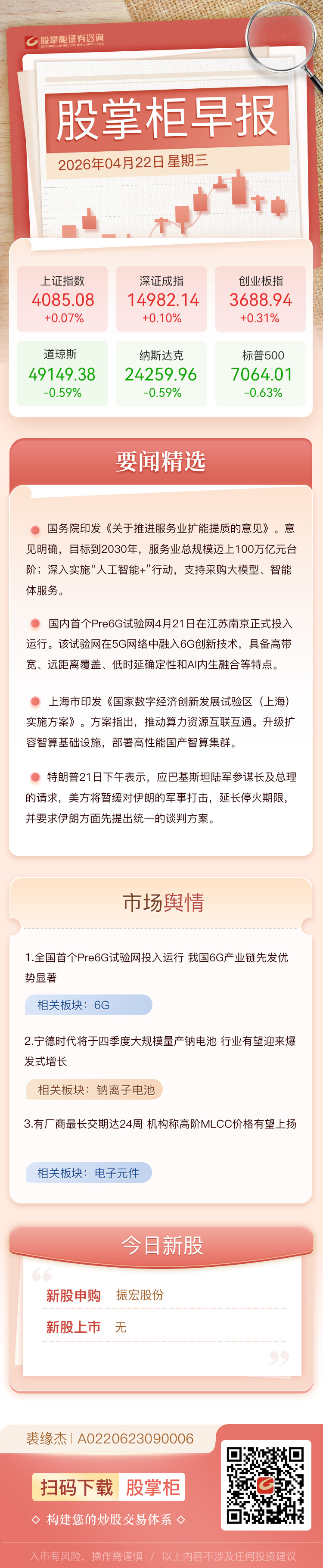 股掌柜早报：特朗普宣布延长停火期限